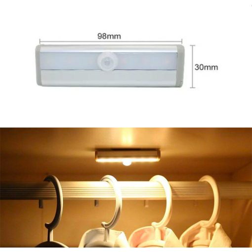 LED-es szekrényvilágítás meleg fényű, elemes