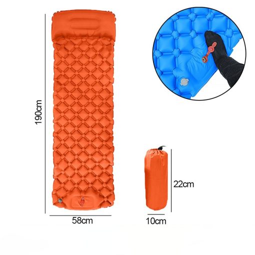Kemping matrac beépített pumpával - Narancssárga