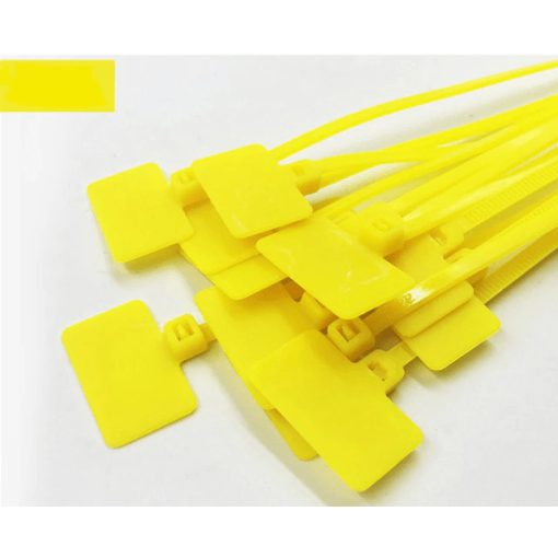 Színes címkés kábelkötegelő (100 db) - - Sárga