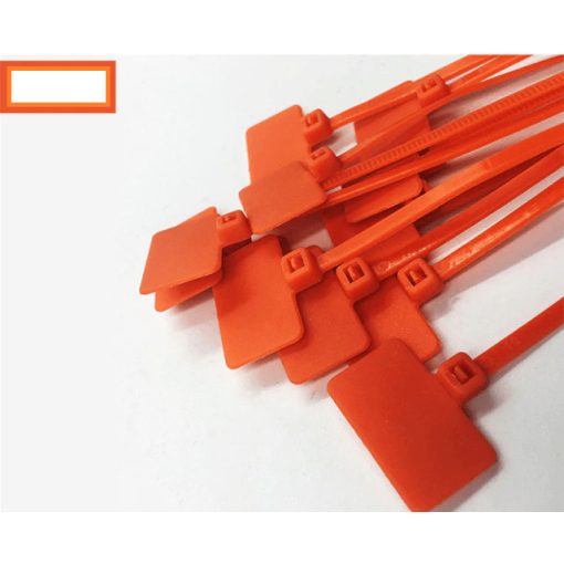 Színes címkés kábelkötegelő (100 db) - Narancssárga
