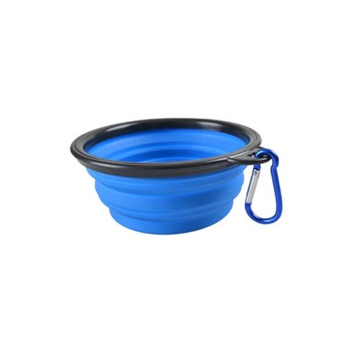 Latex hordozható etető és itató tál kutyáknak (350ML) kék