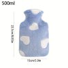 Kényelmes Plüss 1000ml-es melegítő - Kék Szív - 1000 ml
