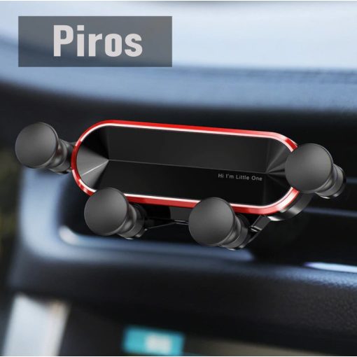 Autós telefontartó szellőzőrácsra- Gravitációs (nyújtott kialakítás) Piros